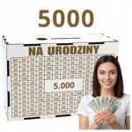 Biała skarbonka na urodziny – cel 5000 zł