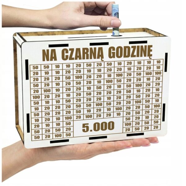 Skarbonka „Na czarną godzinę” 5000 zł – biała
