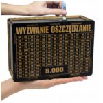 Skarbonka „Wyzwanie oszczędzanie” 5000 zł – czarna