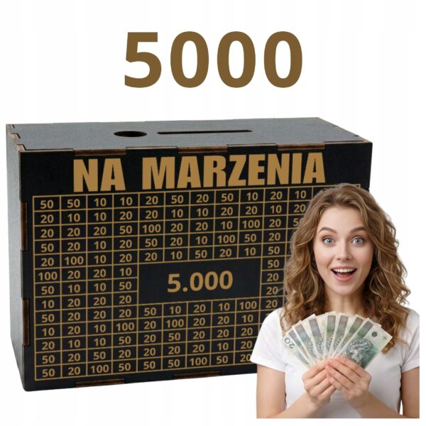 Czarna skarbonka na marzenia – cel 5000 zł