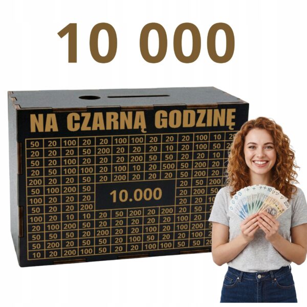 Skarbonka „Na czarną godzinę” 10 000 zł – czarna