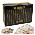 Skarbonka na wakacje 20 000 zł na prezent – czarna