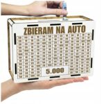 Skarbonka „Zbieram na auto” 5000 zł – biała
