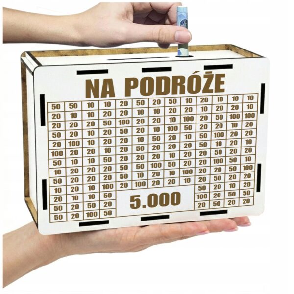 Skarbonka na podróże 5000 zł – biała