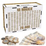 Skarbonka na wakacje 20 000 zł na prezent – biała