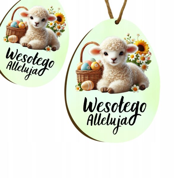 Zawieszka wielkanocna „Wesołego Alleluja” – owieczka