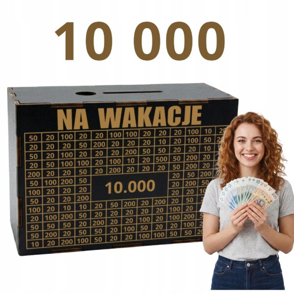 Skarbonka na wakacje 10 000 zł – czarna