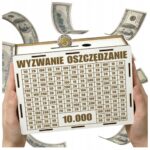 Skarbonka „Wyzwanie oszczędzanie” 10 000 zł – biała, upominek dla pracownika