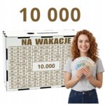 Skarbonka na wakacje 10 000 zł na prezent – biała