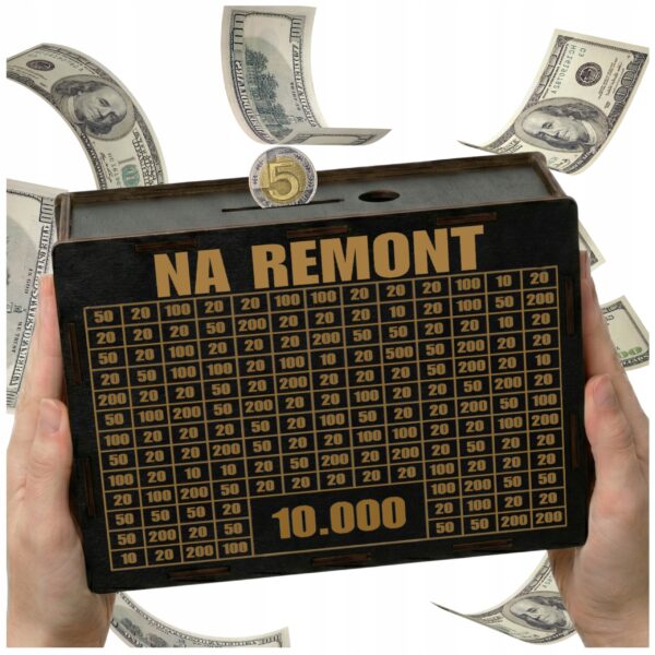 Skarbonka na remont 10 000 zł – czarna