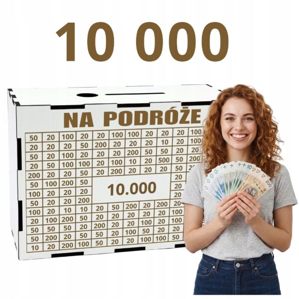Skarbonka na podróże 10 000 zł – biała
