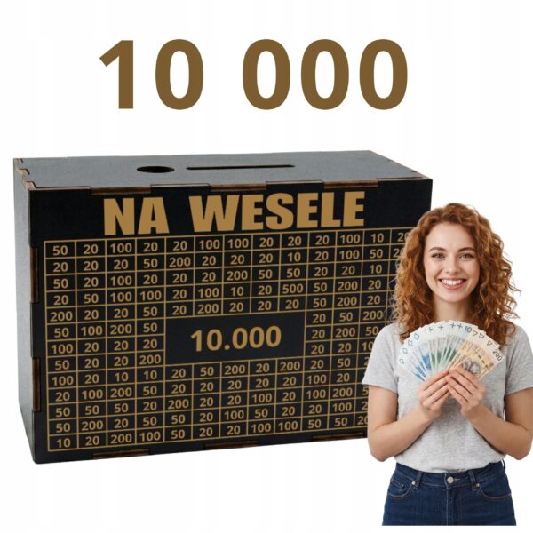 Skarbonka na wesele 10 000 zł – czarna