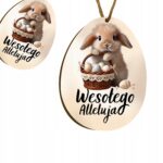 Zawieszka wielkanocna „Wesołego Alleluja” – zajączek