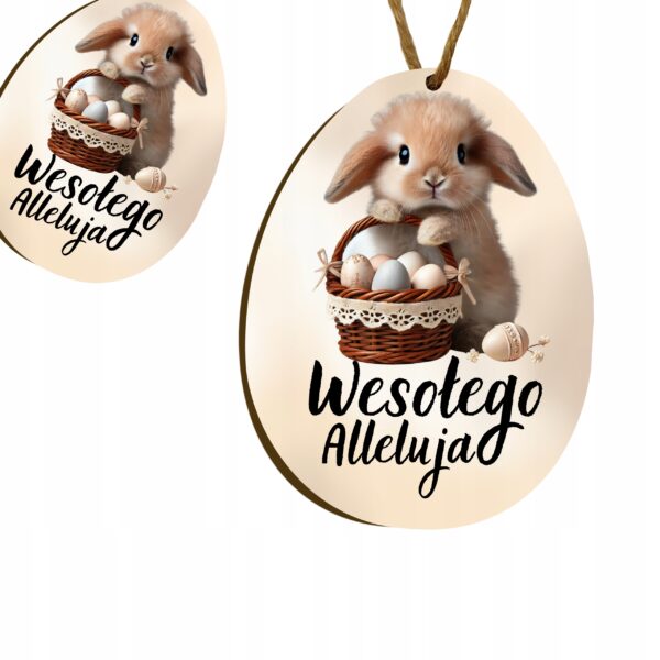 Zawieszka wielkanocna „Wesołego Alleluja” – zajączek